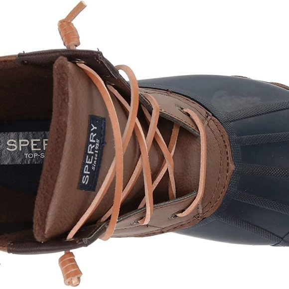 Sperry Women’s Syren Gulf Waterproof Lace Up Duck Boots Tan Navy, Size 10 - Picture 11 of 12